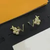 Luxury Designer Earrings Classic Crystal Clover Star Letter Stud 18K Gold Silver Plated For Women Fashion Jewelry Accessories Ear Stud Wedding Gift