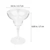 Disposable Cups Straws 2 Pcs Cocktail Glass Cup Pub Stem Flute Plastic Glasses Margarita Stemmed S Drinking Juice Wholesale