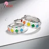 Orecchini per borchie 925 Ago sterling in argento colorato olio gocciolante geometrico per donne Lady Anti-Allergy Gift Brincos