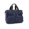 Backpack Men Canvas Briefcase Travel Bags Suitcase Classic Messenger Shoulder Bag Tote Handbag Casual Business Laptop Pocket