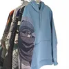 New Design Tapestry Merger Sweat Shirts Fashion Street Wearable Drop Shoulder Loose Hoodie Custom Pattern Mens