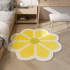 Tapis de fleur rose doux rose maraicule épais enfants de filles tapis de chambre antidérapante