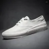 Chaussures décontractées Locs authentiques pour hommes en cuir Slip on Plat Shoed Automne Breatch Round Toe White Sneakers CowHude Plateforme