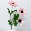 Decorative Flowers 3 Heads Anemone Fake Silk Flores Bouquet Home Decor Artificial Party Wedding Decoration Wreath DIY Crafting Accessories