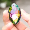 50MM Colorful Rainbow Horse Eye Rugby-shape Crystal Faceted Prism Flower Glass Charm Curtain Suncatcher Chandelier Hanging Decor
