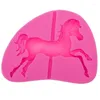 Baking Moulds Carousel Horse 3D Silicone Mold Mould For Soap Candy Chocolate Ice Cake Decorating Tools F0552