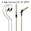 OKCSC Cable de actualización de OCC chapada plateada OKCSC 2 pines de alambre de alambre de 0.78 mm Cable 2.5 3.5 4.4 mm Cable IEM equilibrado