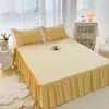 Saia de cama de linho pura linho natural Single/Queen/King Size Casamento Brufles