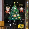 Décoration de fête décorations de Noël autocollants muraux peintures murales d'arbres décalcomanies pour enfants