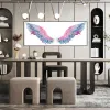 Ddhh större ängelvingar vintage fjäder affisch tryck svartvit väggkonst canvas målningar vingar väggkonst bild för vardagsrum