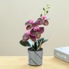 Decorative Flowers Artificial Butterfly Orchid Flower Bonsai Beautiful Silk Potted Wedding Decoration Fake Home Room Balcony Decor