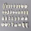 10PCS Natural White Shell Pendant Cross Fangs Animals Heart Shape Charms For Jewelry Making DIY Earrings Necklace Accessori