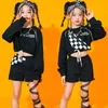 2023 Nuovi costumi di danza jazz costumi neri corti corti cortometraggi KPOP per ragazze Ballroom Hip Hop Dance Performance Clothes DQS12010