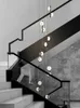 Staircase Long Chandelier Modern Minimalist Living Room Dining Room Nordic Luxury Villa Duplex LOFT Designer Rotating Lighting F