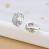 Orecchini a cerchio 925 Sterling Silver Simple Mini Crystal di lusso per donne Gioielli che pienezzano gioielli femminili per feste di matrimonio.