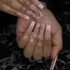 Uñas falsas extraíbles gel falso largo de 12 tamaños sin necesidad presione preformado en extensiones de uñas SGCY-94