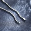 Dropshipping 3mm 925 Sterling Silver VVS Moissanite Diamond Spring Buckle Classical Tennis Chain Halsband med GRA -certifikat