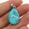 Forme de goutte naturelle Stone Pendant cristal rose quartz agate jaune jade opale malachite charmes pour les bijoux faisant des accessoires de bricolage