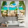 Catadrino de playa Landscape Tapestry Wall Hanging Bohemio Tropical Landscape Art Tabet de fondo Minimalista