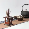 Tee -Sets Ebony Sechs Gentlemen Teehalter Fünf -teilige Set ya Ting -Zeremonie und Kunstdekoration