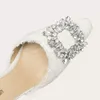 Dress Shoes Spring/Summer Square Headed Rhinestone Tassel Sandals Thick High Heel Banquet Large And Small Women's Single