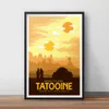 Tatooine Endor Hoth Print Vintage Kunst Malerei Reisefilm Retro minimalistische Poster Landschaft Poster Wandkunst Bilder Heimdekoration