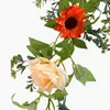 Dekorativa blommor JFBL 2 PCS Artificial Flower Garland 12ft Fake Vine Silk Rose Hängande växter Ivy för Wedding Arch Party Home Decorations