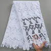 SJD Lace Witte Guipure Cord Lace Fabric met pailletten 2024 Hoogwaardige kanten materiaal bruids voor Nigeriaanse trouwjurk A3036 240326