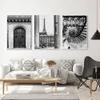 Moderno nero paris bianco paris porta torre poster tela dipinto muro arte minimalista foto foto per decorazioni per la casa soggiorno