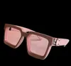 2021 UV400 -skydd Solglasögon rosa bredd black metallremsor Frank Wrap Frame Antireflection Square Lense Fashion Designer Men W2670743