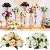 Yannew 2st bröllopsblommor för mittstycken Artificial Rose Cream White Kissing Ball Floral Arrangement Party Table Decors