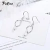 Dangle Ohrringe süß 925 Sterling Silber Pink White Perlen Langer Tropfen für Frauen Hochzeit Schmuckohrring