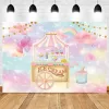 Candy Bar Shop Backdrop for Photography Ice Cream Donuts Cupcake Lollipop Sweet Baby Birthday Party Background Kids Photo Studio