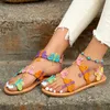 Sommer flach farbenfrohe Schmetterling dekorierte Strand Sandalen Outdoor Frauenschuhe für Frauen 240410