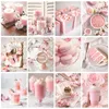 CHENISTORY PEINTURE moderne par numéros pour adultes Pink Desert Drink Gâte Coloriage by Numbers Gift Handmade on Toom