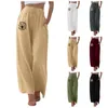 Women's Pants Women Leisure Printing High Waisted Wide Leg Fashion Drawstring Elastic Beach Cover Up For