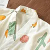 Home Clothing Kisbini Frühling Frauen Pyjamas Sets gedruckt Homewear Japaner Stil Reine Baumwolle weibliche Nachtwäsche -Pyjamas