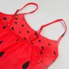 Casual Dresses Funny Watermelon Printing Dress Fancy Women's Fashion Sleeveless Halter Mardi Gras Party Swing