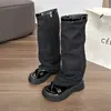 Sandaal knie-high Summer Boots Designer Platform mode dames y2k punk dames rond teen slipper gotische rits trend schoenen 240410 243