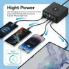 Chargers 160W 5 Port USB -зарядное устройство Staion 15W Беспроводная зарядка быстрого зарядного устройства USBC PD 65W Quick Charger для iPhone 15 14 13 Samsung ноутбук