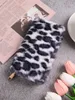 Portefeuilles en peluche sac à main élégant imprimé léopard long portefeuille portable pour la vie quotidienne