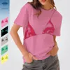 2023 Sommer beliebter Bikini Tee 3D Print Y2K Heiße Mädchenkleidung für Frauen O-Neck Kurzärmele Polyester Tops Übergroße Kleidung