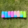 BPA Darmowe dzieci Unbreakable 16 uncji matowe w kolorze galaretki Ombre PC PC Plastikowe kubki akrylowe mogą wybrać kolor z pokrywką PP i słomy 50pcs/obudowa gotowa do wysyłki