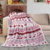 Blankets Winter Flannel Christmas Elk Throw Blanket Two Sided Faux Lamb Down For Beds Year Warm Sofa Cover Home Decoration