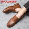 Sapatos casuais moda de couro masculino vestido formal masculino no clássico Oxford Point Toe Party Office Loaffers Men