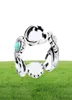 Women Girl Daisy Turquoise Ring Flower Letter Rings Gift for Love Girlfriend Fashion Jewelry Accessories Size 59329S8213844