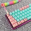 Zubehör Rainbow Purpur White Green Floided Typ A bis C Aviator Data Line 150 cm gewickeltes Federkabel für Tastatur Melodie 96 KBD75