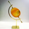 Decorative Plates 1Pcs Gold Glass Ball Sphere Fixed Home Decor Ornament Crystal Base Display Stand