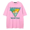Hawaiian short sleeved t-shirt for mens Instagram trendy brand pure cotton top summer trend loose fitting versatile t-shirt