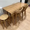 Tables à manger en bois massif japonais Tableau pliable à la maison Petit appartement moderne tables de bureau rectangulaire simple table télescopique table